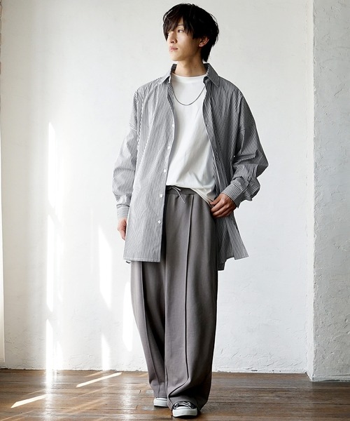 Misayoカラフルストライプシャツ　グレー ノンアイロングレーストライプシャツ シャツカラー【AOKI公式通販】