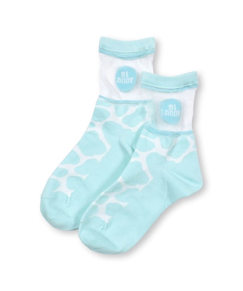 ZIDDY(ジディ)の「ZIDDY/日本製カウ柄ソックス (19~24cm)(ソックス/靴下・キッズ・グリーン/パープル・19/22)」の2枚目の写真