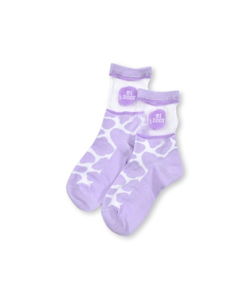 ZIDDY(ジディ)の「ZIDDY/日本製カウ柄ソックス (19~24cm)(ソックス/靴下・キッズ・グリーン/パープル・19/22)」の7枚目の写真