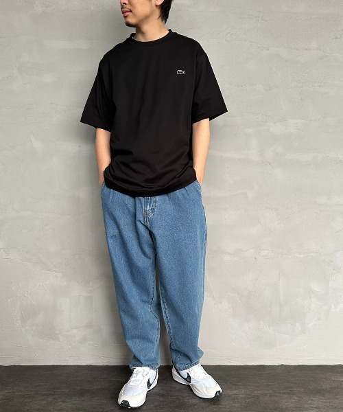 LACOSTE（ラコステ）の「[LACOSTE/ラコステ] ワンポイントロゴ クルーネックTシャツ（Tシャツ/カットソー・レディース・ホワイト/ブラック/ベージュ/ライム/ミント/ネイビー・2/4/6/3/5）」の10枚目の写真