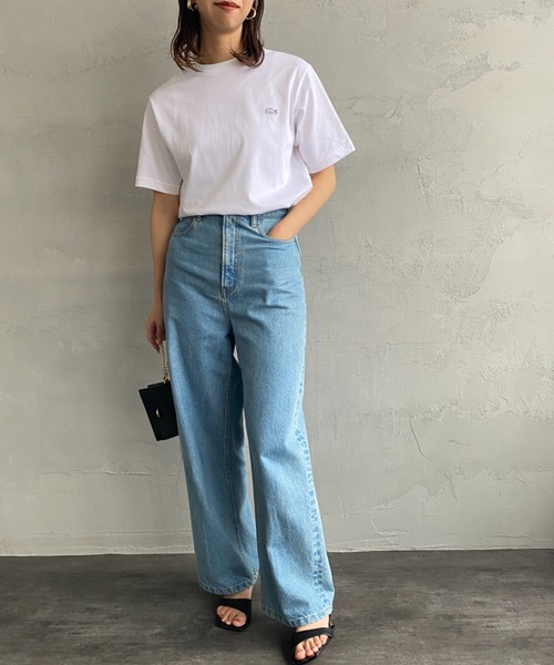 LACOSTE（ラコステ）の「[LACOSTE/ラコステ] ワンポイントロゴ クルーネックTシャツ（Tシャツ/カットソー・レディース・ホワイト/ブラック/ベージュ/ライム/ミント/ネイビー・2/4/6/3/5）」の19枚目の写真