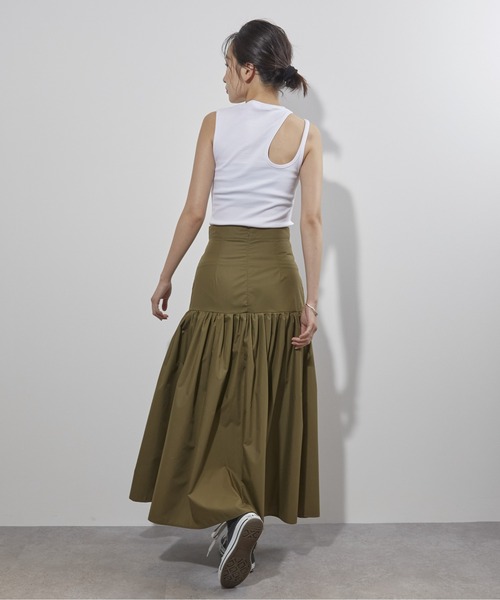 ECRIRE(エクリール)の「切り替えギャザースカート(スカート・レディース・ブラック/ベージュ/カーキ・MEDIUM)」の6枚目の写真