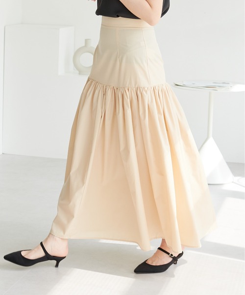 ECRIRE(エクリール)の「切り替えギャザースカート(スカート・レディース・ブラック/ベージュ/カーキ・MEDIUM)」の20枚目の写真