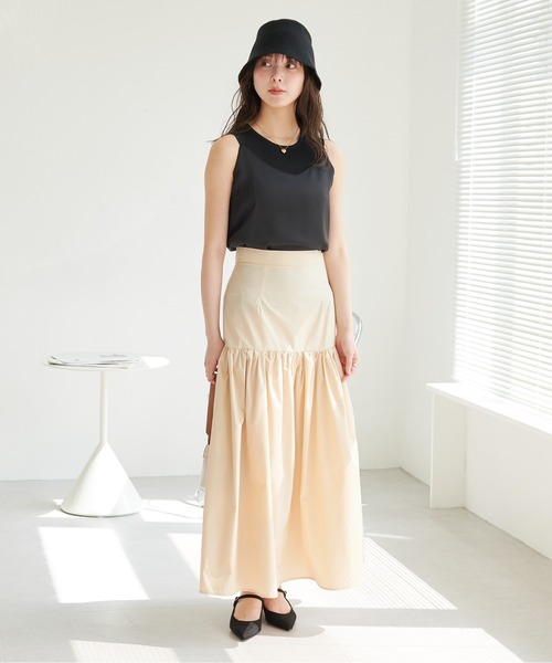 ECRIRE(エクリール)の「切り替えギャザースカート(スカート・レディース・ブラック/ベージュ/カーキ・MEDIUM)」の22枚目の写真