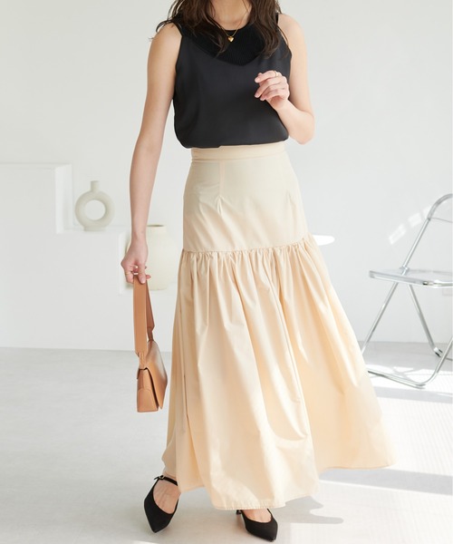 ECRIRE(エクリール)の「切り替えギャザースカート(スカート・レディース・ブラック/ベージュ/カーキ・MEDIUM)」の21枚目の写真