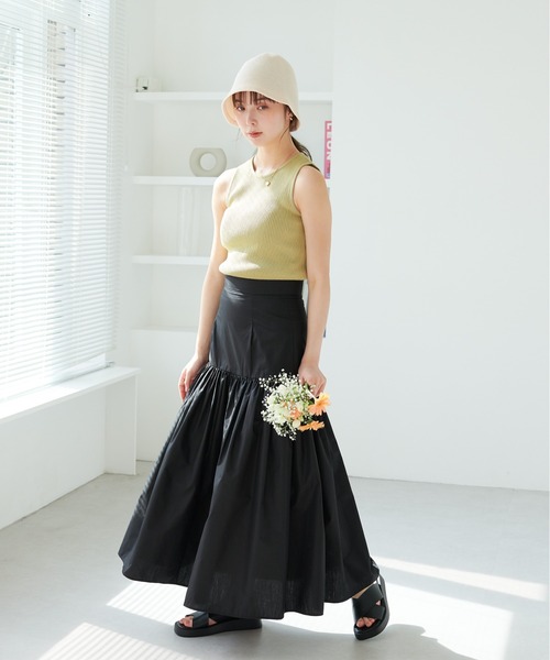 ECRIRE(エクリール)の「切り替えギャザースカート(スカート・レディース・ブラック/ベージュ/カーキ・MEDIUM)」の18枚目の写真