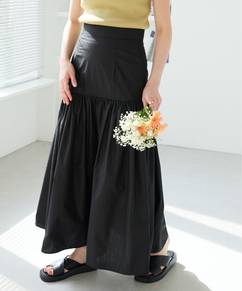 ECRIRE(エクリール)の「切り替えギャザースカート(スカート・レディース・ブラック/ベージュ/カーキ・MEDIUM)」の16枚目の写真