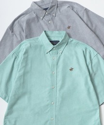 BEVERLY HILLS POLO CLUB/ビバリーヒルズポロクラブ オーバーサイズ コットン オックスフォード 無地 ストライプ チェック ワンポイント刺繍 ボタンダウン 半袖シャツ