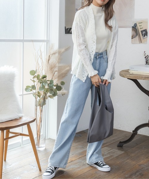 COCOMOMO(ココモモ)の「★今なら490円!★スタンドネック ニット(Tシャツ/カットソー・レディース・ベージュ/グリーン/ブラウン/ライトグリーン/パープル/グレー/ブラック/ホワイト・FREE)」の11枚目の写真