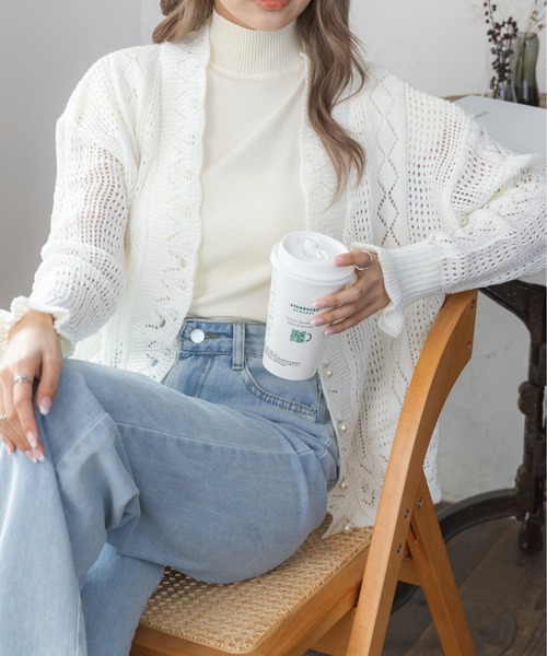 COCOMOMO(ココモモ)の「★今なら490円!★スタンドネック ニット(Tシャツ/カットソー・レディース・ベージュ/グリーン/ブラウン/ライトグリーン/パープル/グレー/ブラック/ホワイト・FREE)」の13枚目の写真