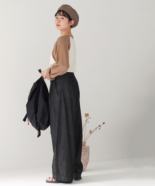 Crisp（クリスプ）の「シアーラグランTシャツ（Tシャツ/カットソー・レディース・ブラウン/パープル・FREE）」の4枚目の写真