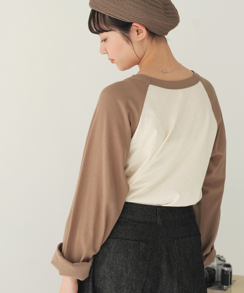 Crisp（クリスプ）の「シアーラグランTシャツ（Tシャツ/カットソー・レディース・ブラウン/パープル・FREE）」の6枚目の写真