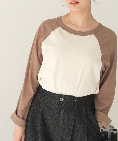 Crisp（クリスプ）の「シアーラグランTシャツ（Tシャツ/カットソー・レディース・ブラウン/パープル・FREE）」の9枚目の写真