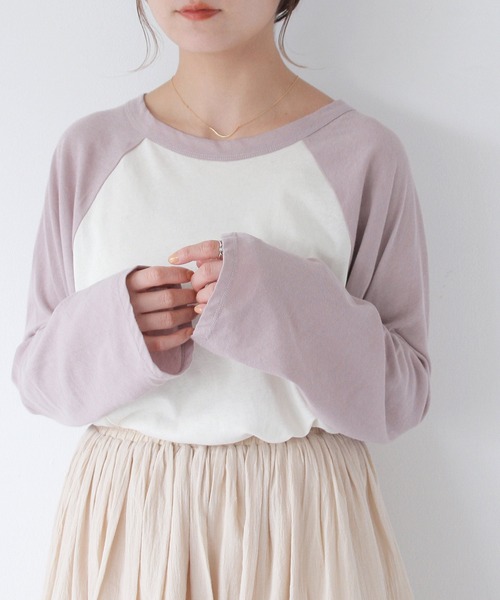 Crisp（クリスプ）の「シアーラグランTシャツ（Tシャツ/カットソー・レディース・ブラウン/パープル・FREE）」の12枚目の写真