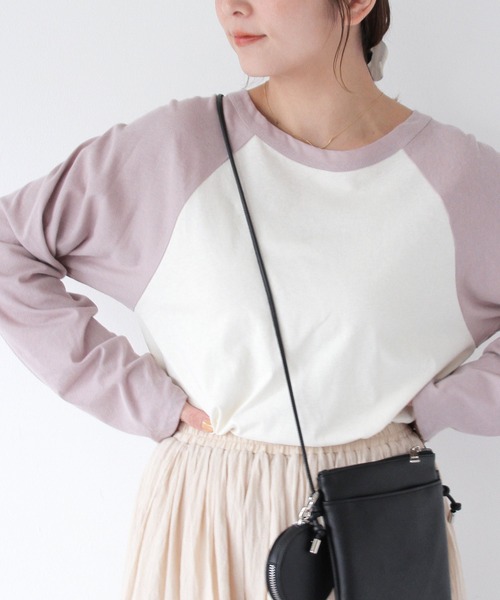 Crisp（クリスプ）の「シアーラグランTシャツ（Tシャツ/カットソー・レディース・ブラウン/パープル・FREE）」の13枚目の写真