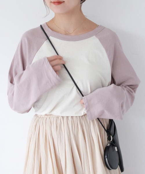 Crisp（クリスプ）の「シアーラグランTシャツ（Tシャツ/カットソー・レディース・ブラウン/パープル・FREE）」の14枚目の写真