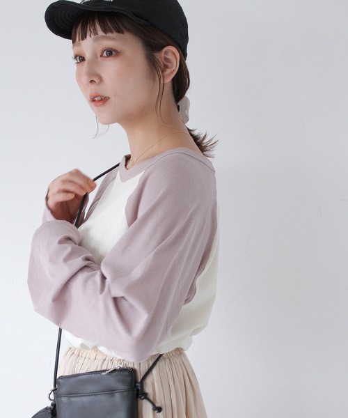 Crisp（クリスプ）の「シアーラグランTシャツ（Tシャツ/カットソー・レディース・ブラウン/パープル・FREE）」の15枚目の写真