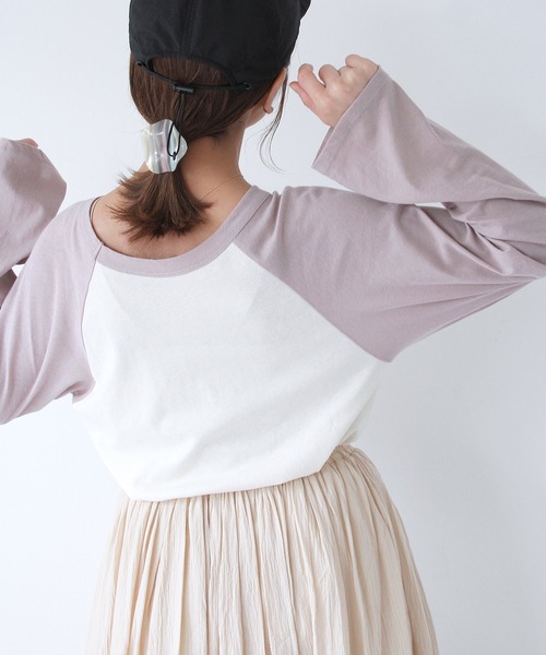 Crisp（クリスプ）の「シアーラグランTシャツ（Tシャツ/カットソー・レディース・ブラウン/パープル・FREE）」の17枚目の写真