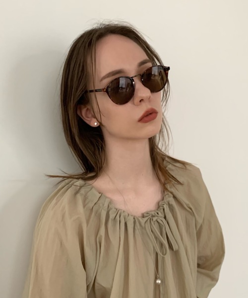 Didot.showroom（ディドット ショールーム）の「UVカット ボストンクリアカラーサングラス（サングラス・レディース・ブラック/ブラウン/レオパード/イエロー/ブルー・FREE）」の5枚目の写真