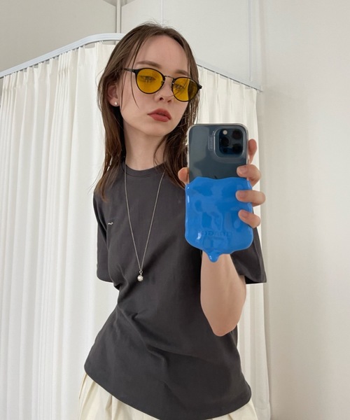 Didot.showroom（ディドット ショールーム）の「UVカット ボストンクリアカラーサングラス（サングラス・レディース・ブラック/ブラウン/レオパード/イエロー/ブルー・FREE）」の4枚目の写真