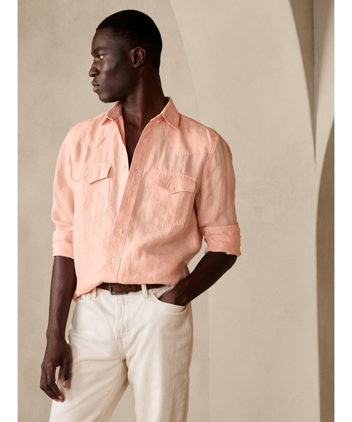 Banana Republic（バナナリパブリック）の「リネン ウエスタンシャツ