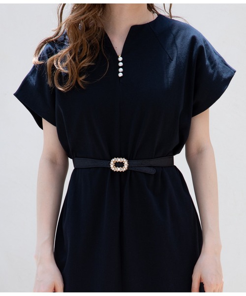 CHILLE（チル）の「パールモチーフ細ベルト（ベルト・レディース・ベージュ/ブラック・FREE）」の2枚目の写真