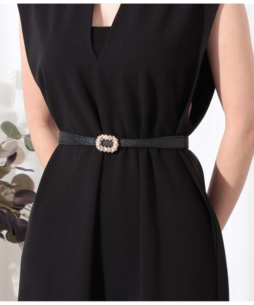 CHILLE（チル）の「パールモチーフ細ベルト（ベルト・レディース・ベージュ/ブラック・FREE）」の3枚目の写真