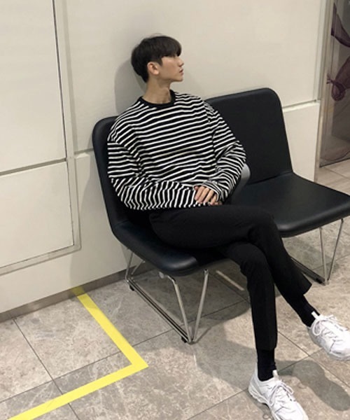 ASCLO(エジュクロ)の「ASCLO Overfit Stripe T Shirt(Tシャツ/カットソー・メンズ・ブラック/アイボリー・FREE)」の17枚目の写真