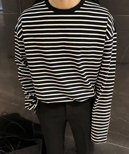 ASCLO(エジュクロ)の「ASCLO Overfit Stripe T Shirt(Tシャツ/カットソー・メンズ・ブラック/アイボリー・FREE)」の10枚目の写真