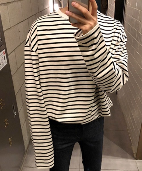 ASCLO(エジュクロ)の「ASCLO Overfit Stripe T Shirt(Tシャツ/カットソー・メンズ・ブラック/アイボリー・FREE)」の13枚目の写真