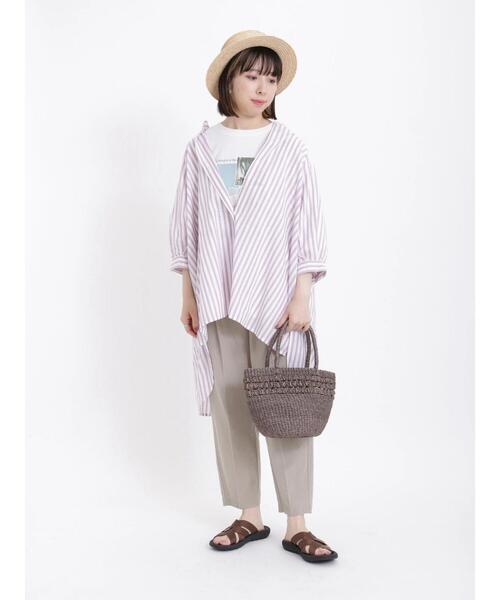 Samansa Mos2（サマンサ モスモス）の「【接触冷感・抗菌防臭】センタープレスタックパンツ（その他パンツ・レディース・ブルー/ブラック/ベージュ/イエロー・F）」の7枚目の写真