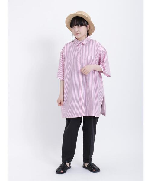 Samansa Mos2（サマンサ モスモス）の「【接触冷感・抗菌防臭】センタープレスタックパンツ（その他パンツ・レディース・ブルー/ブラック/ベージュ/イエロー・F）」の8枚目の写真