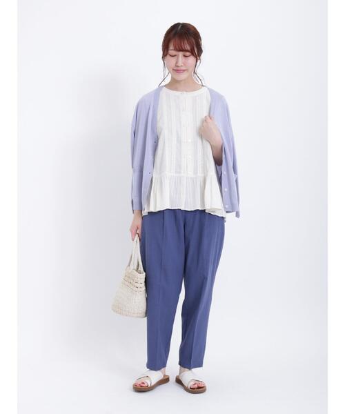 Samansa Mos2（サマンサ モスモス）の「【接触冷感・抗菌防臭】センタープレスタックパンツ（その他パンツ・レディース・ブルー/ブラック/ベージュ/イエロー・F）」の20枚目の写真