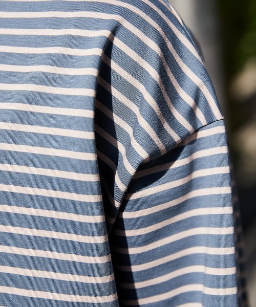 marka（マーカ）の「marka / マーカ：CREW NECK TEE L/S - organic cotton knit border -：M23C-05CS02C[COR]（Tシャツ/カットソー・メンズ・ブルーグレー/ブラウン/ネイビー・1/2/3）」の16枚目の写真
