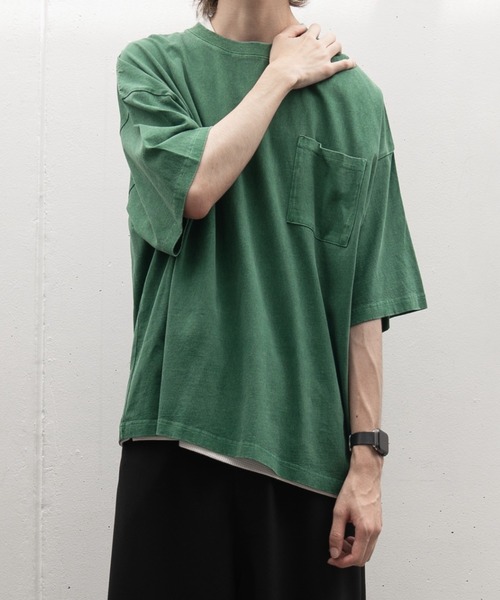 EDDEN ELLEN（エデンエレン）の「【EDDEN ELLEN】vintage wash pigment Tee / ヴィンテージウォッシュピグメントTシャツ（Tシャツ/カットソー・メンズ・パープル/ホワイト/グリーン/チャコールグレー・SMALL/MEDIUM/LARGE）」の6枚目の写真