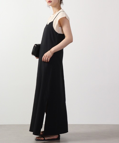&soiree(アンドソワレ)の「&soiree スリットキャミワンピース(ワンピース・レディース・ブラック/カーキ・F)」の11枚目の写真