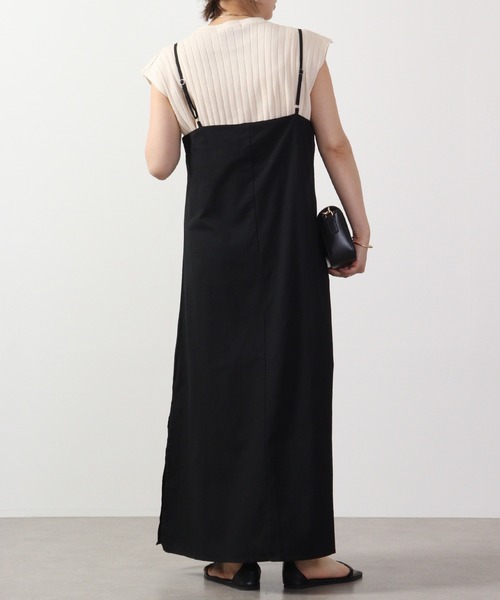 &soiree(アンドソワレ)の「&soiree スリットキャミワンピース(ワンピース・レディース・ブラック/カーキ・F)」の13枚目の写真