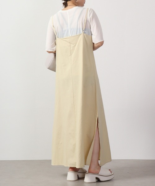 &soiree(アンドソワレ)の「&soiree スリットキャミワンピース(ワンピース・レディース・ブラック/カーキ・F)」の3枚目の写真