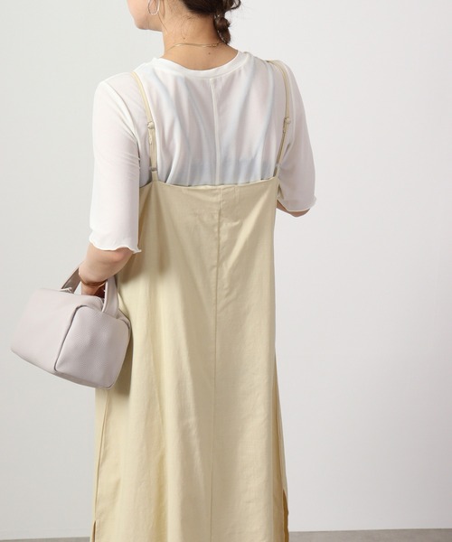 &soiree(アンドソワレ)の「&soiree スリットキャミワンピース(ワンピース・レディース・ブラック/カーキ・F)」の6枚目の写真