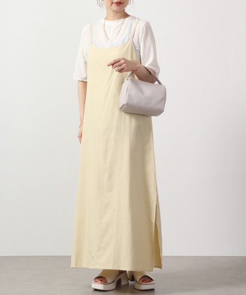 &soiree(アンドソワレ)の「&soiree スリットキャミワンピース(ワンピース・レディース・ブラック/カーキ・F)」の5枚目の写真