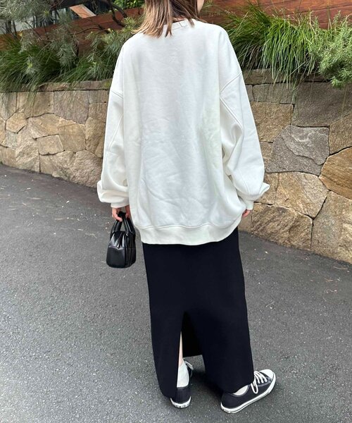DISCOAT（ディスコート）の「【WEB限定】MAULEONカレッジロゴスウェット（Tシャツ/カットソー・レディース・オフホワイト/ライトベージュ/ネイビー・FREE）」の6枚目の写真