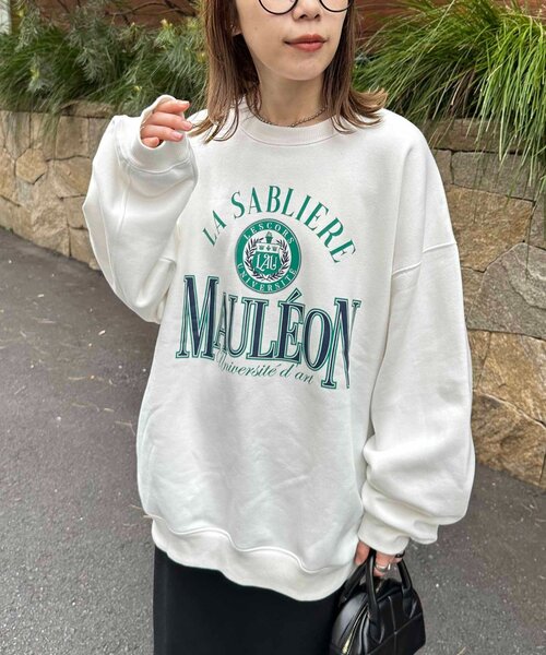 DISCOAT（ディスコート）の「【WEB限定】MAULEONカレッジロゴスウェット（Tシャツ/カットソー・レディース・オフホワイト/ライトベージュ/ネイビー・FREE）」の8枚目の写真