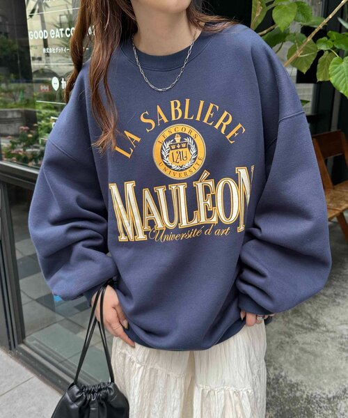 DISCOAT（ディスコート）の「【WEB限定】MAULEONカレッジロゴスウェット（Tシャツ/カットソー・レディース・オフホワイト/ライトベージュ/ネイビー・FREE）」の11枚目の写真
