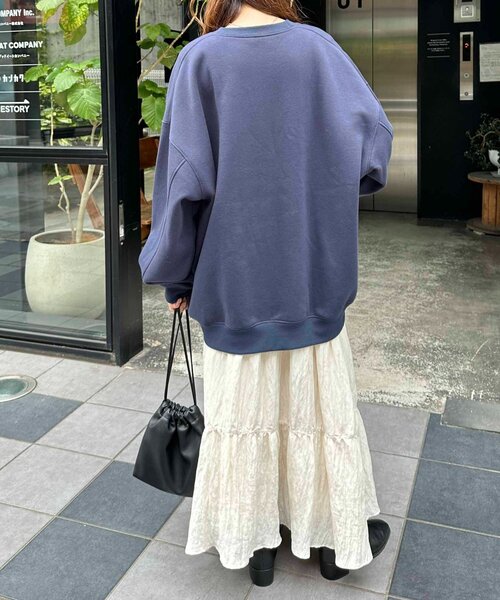 DISCOAT（ディスコート）の「【WEB限定】MAULEONカレッジロゴスウェット（Tシャツ/カットソー・レディース・オフホワイト/ライトベージュ/ネイビー・FREE）」の12枚目の写真
