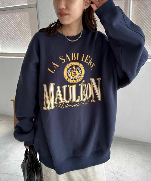 DISCOAT（ディスコート）の「【WEB限定】MAULEONカレッジロゴスウェット（Tシャツ/カットソー・レディース・オフホワイト/ライトベージュ/ネイビー・FREE）」の15枚目の写真