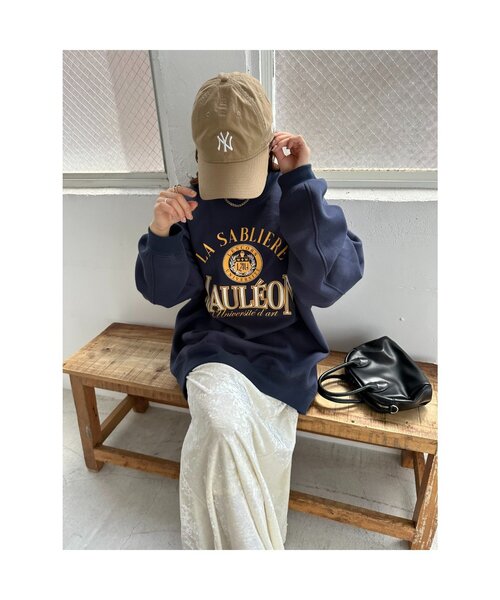 DISCOAT（ディスコート）の「【WEB限定】MAULEONカレッジロゴスウェット（Tシャツ/カットソー・レディース・オフホワイト/ライトベージュ/ネイビー・FREE）」の20枚目の写真