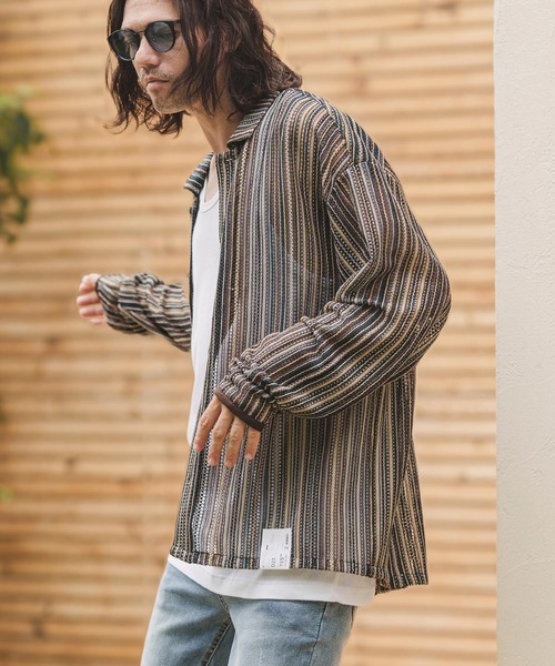 CAMBIO（カンビオ）の「ms5371- Openwork Long Sleeve Shirts シャツ（シャツ/ブラウス・メンズ・グレー/カーキ・M/L）」の11枚目の写真