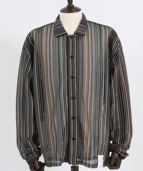 CAMBIO（カンビオ）の「ms5371- Openwork Long Sleeve Shirts シャツ（シャツ/ブラウス・メンズ・グレー/カーキ・M/L）」の16枚目の写真
