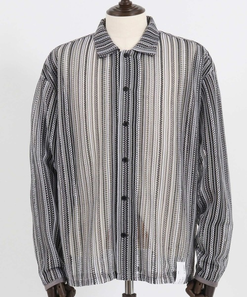 CAMBIO（カンビオ）の「ms5371- Openwork Long Sleeve Shirts シャツ（シャツ/ブラウス・メンズ・グレー/カーキ・M/L）」の18枚目の写真