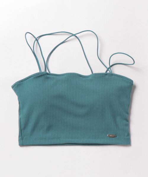 NOMAE（ノーマエ）の「クロスストラップパット付ショートキャミ（キャミソール・レディース・グリーン/ダークブラウン/アイボリー/ブラック・FREE）」の4枚目の写真